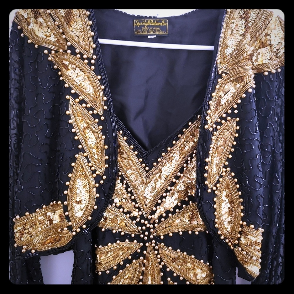 Vintage beaded sequins dress set